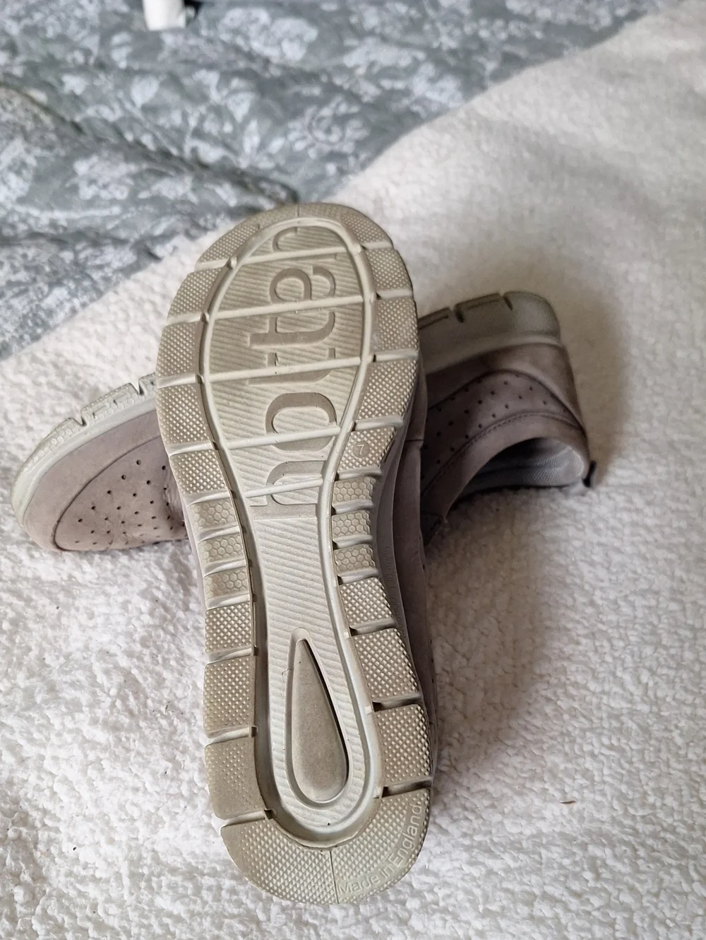 Womens Hotter Casual Perforated Slip On Shoes in Taupe